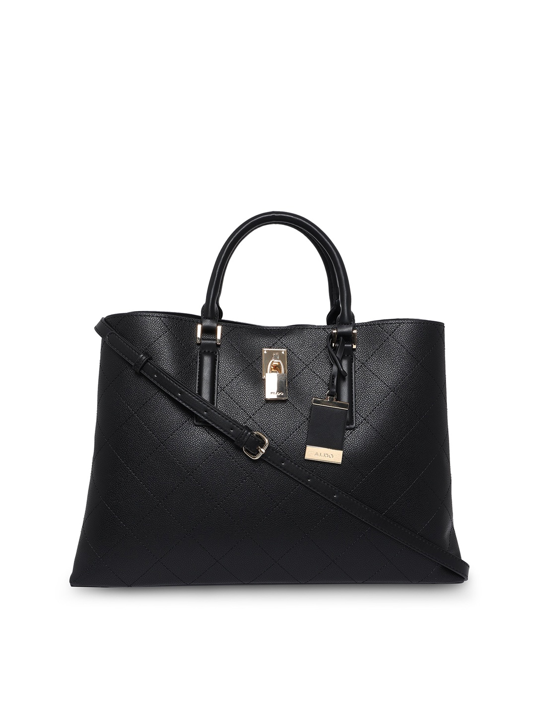 

ALDO Black PU Structured Handheld Bag