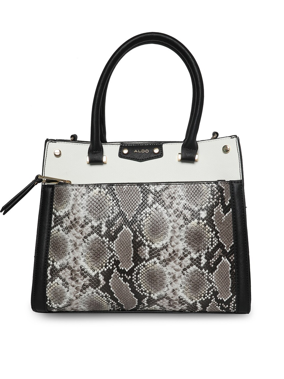 

ALDO Black Animal Textured PU Structured Handheld Bag
