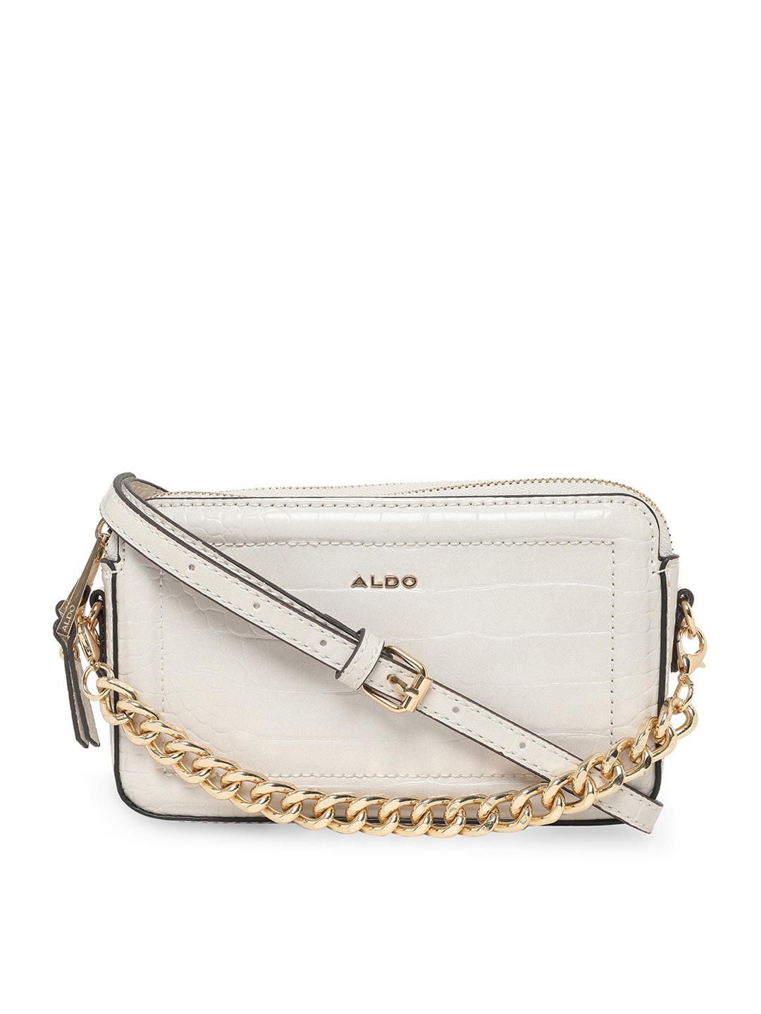 

ALDO Women Off White PU Structured Sling Bag