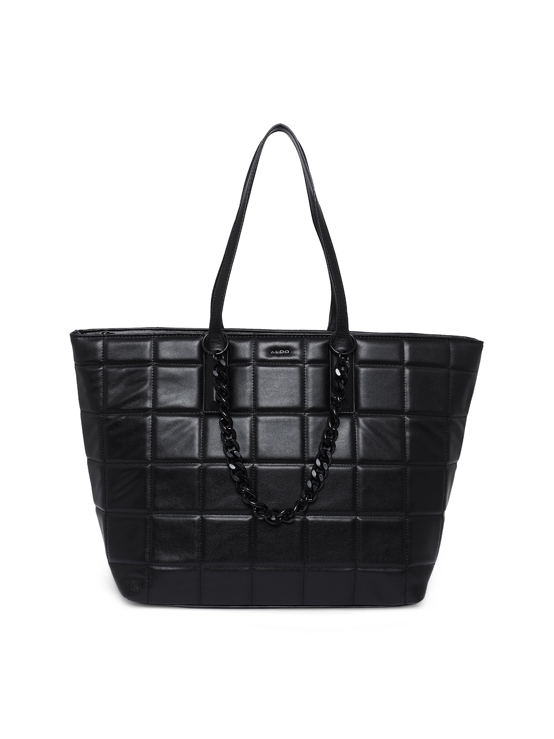 

ALDO Black PU Oversized Shopper Shoulder Bag with Quilted