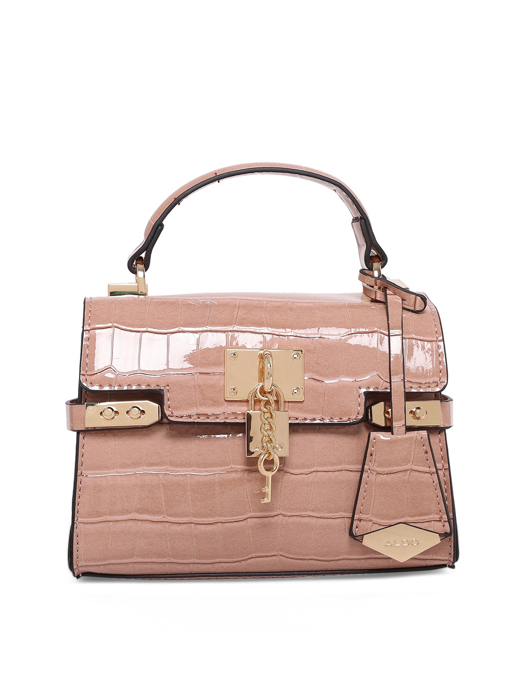 

ALDO Women Pink PU Structured Satchel