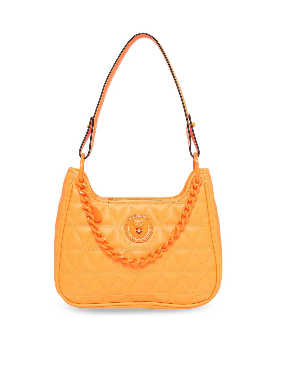 

ALDO Orange PU Structured Shoulder Bag with Quilted