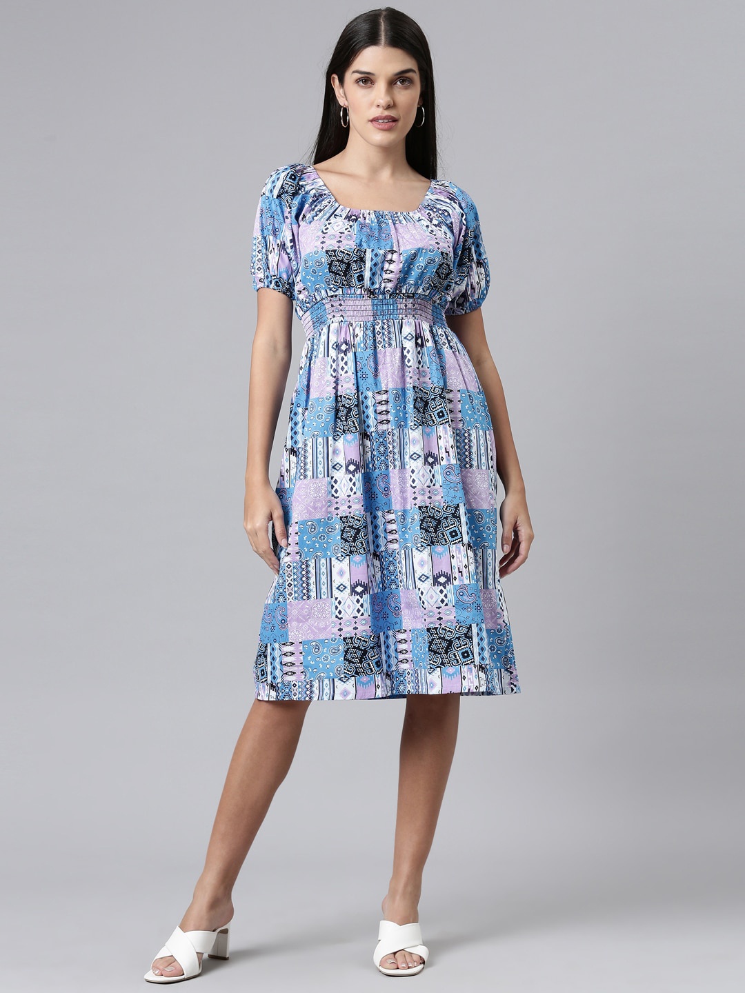 

ZHEIA Multicoloured Floral Empire Dress, Multi