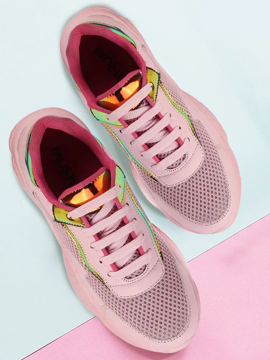 

FAUSTO Women Pink Running Non-Marking Shoes