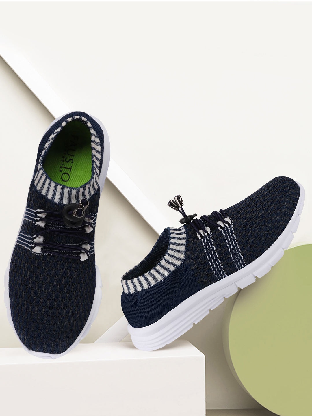 

FAUSTO Women Blue Mesh Running Non-Marking Shoes