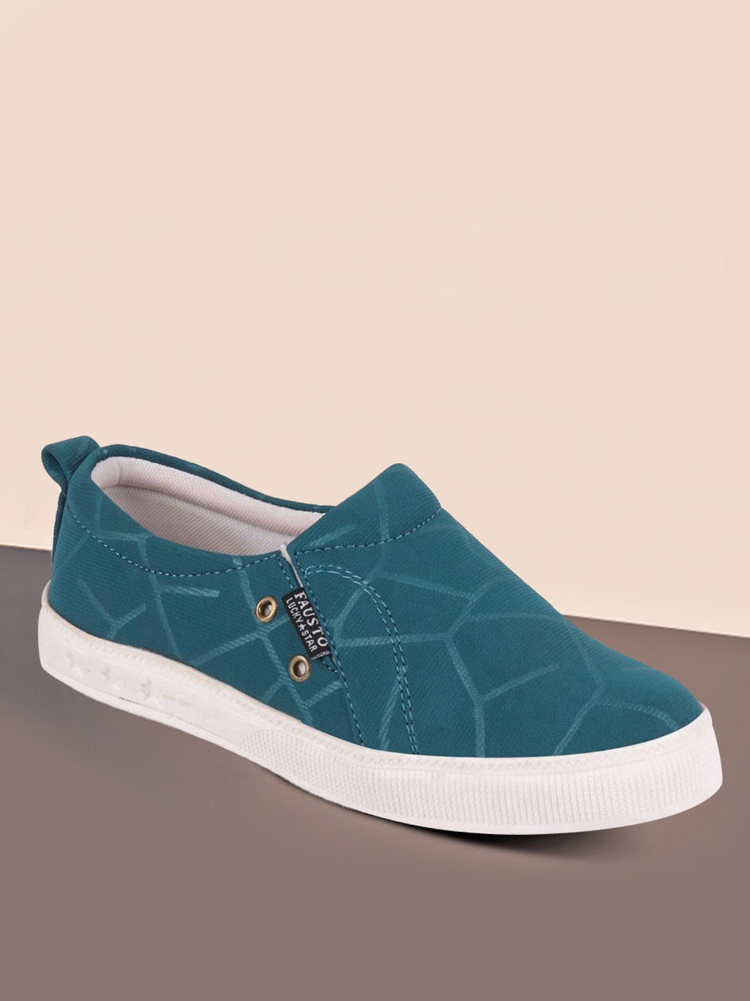 

FAUSTO Women Blue Printed Slip-On Sneakers