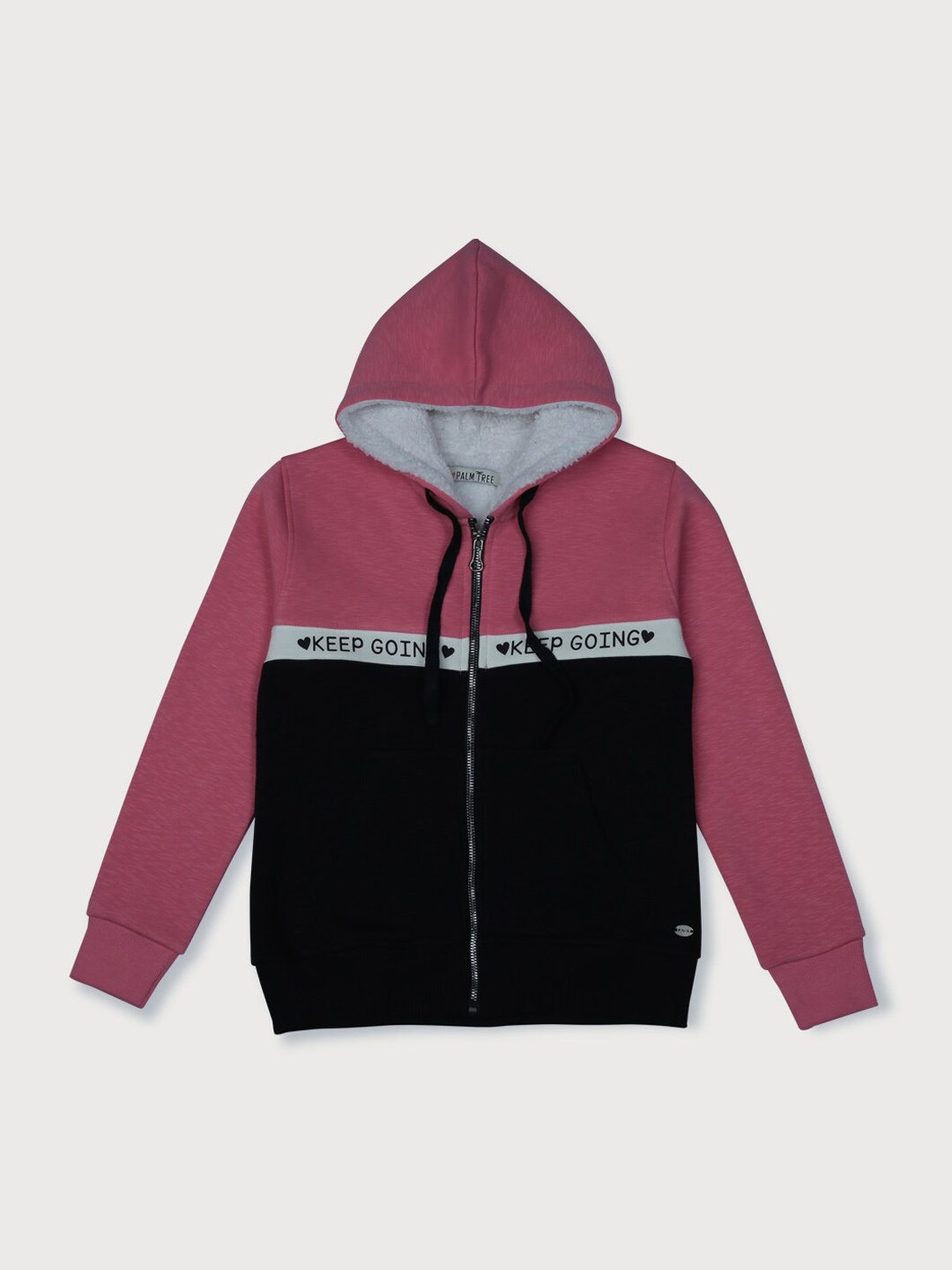 

Palm Tree Girls Pink Black Typography Cotton Tailored Jacket