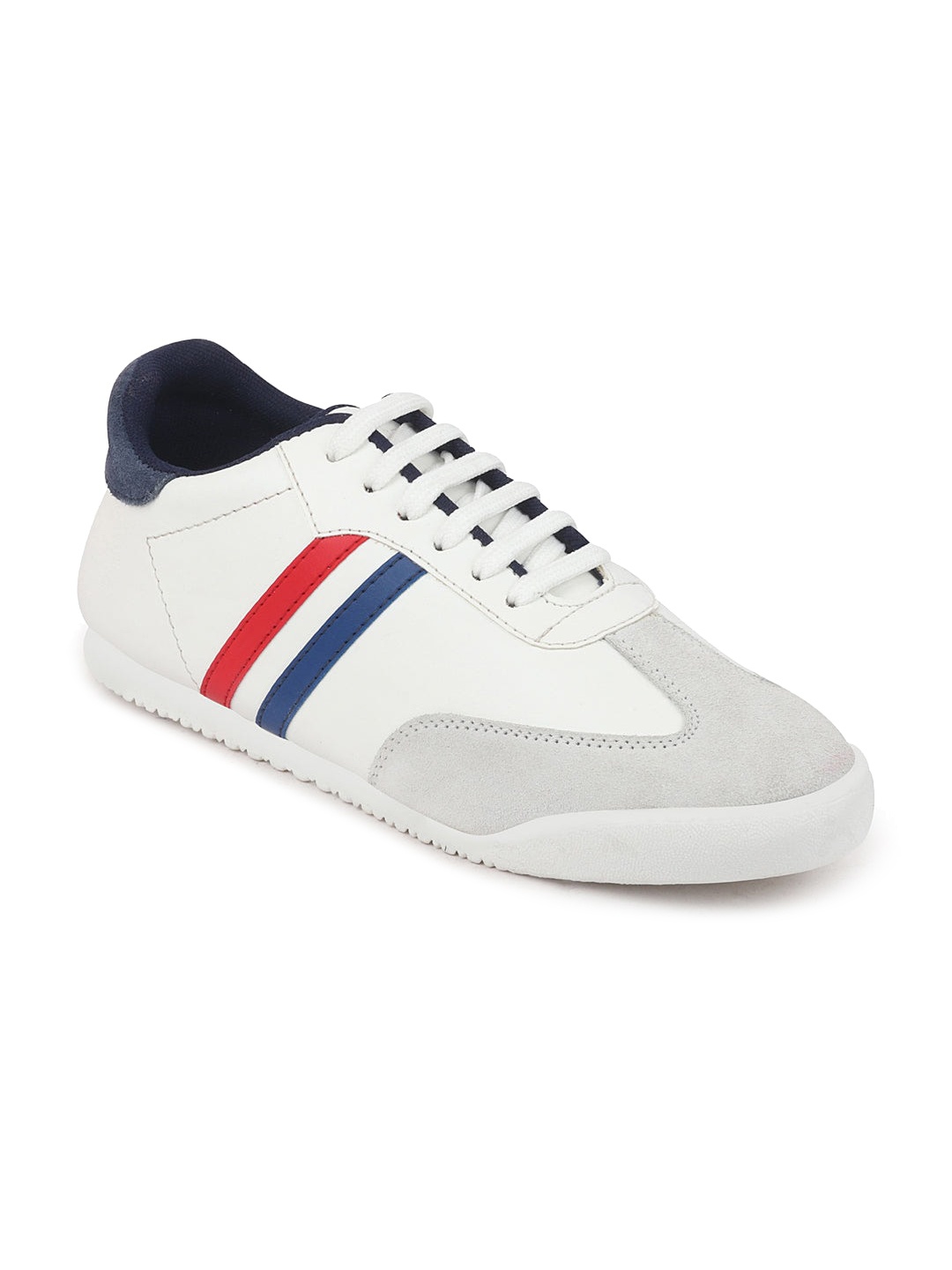 

FAUSTO Men White Striped Lightweight Sneakers