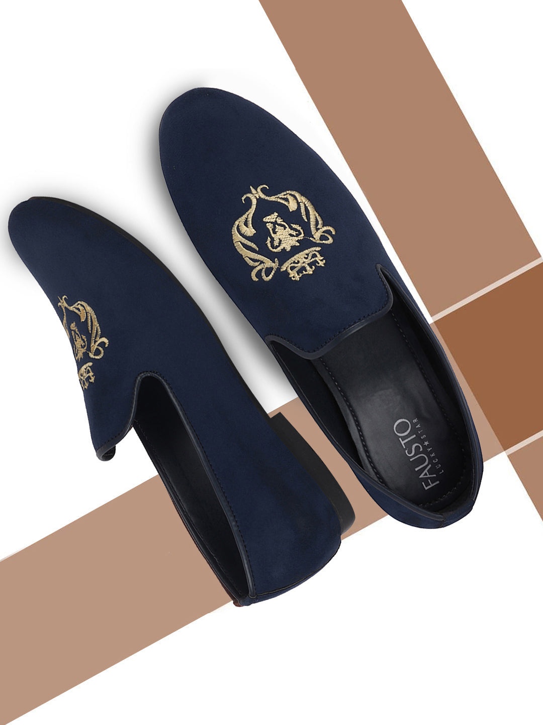 

FAUSTO Men Navy Blue PU Slip-On Sneakers