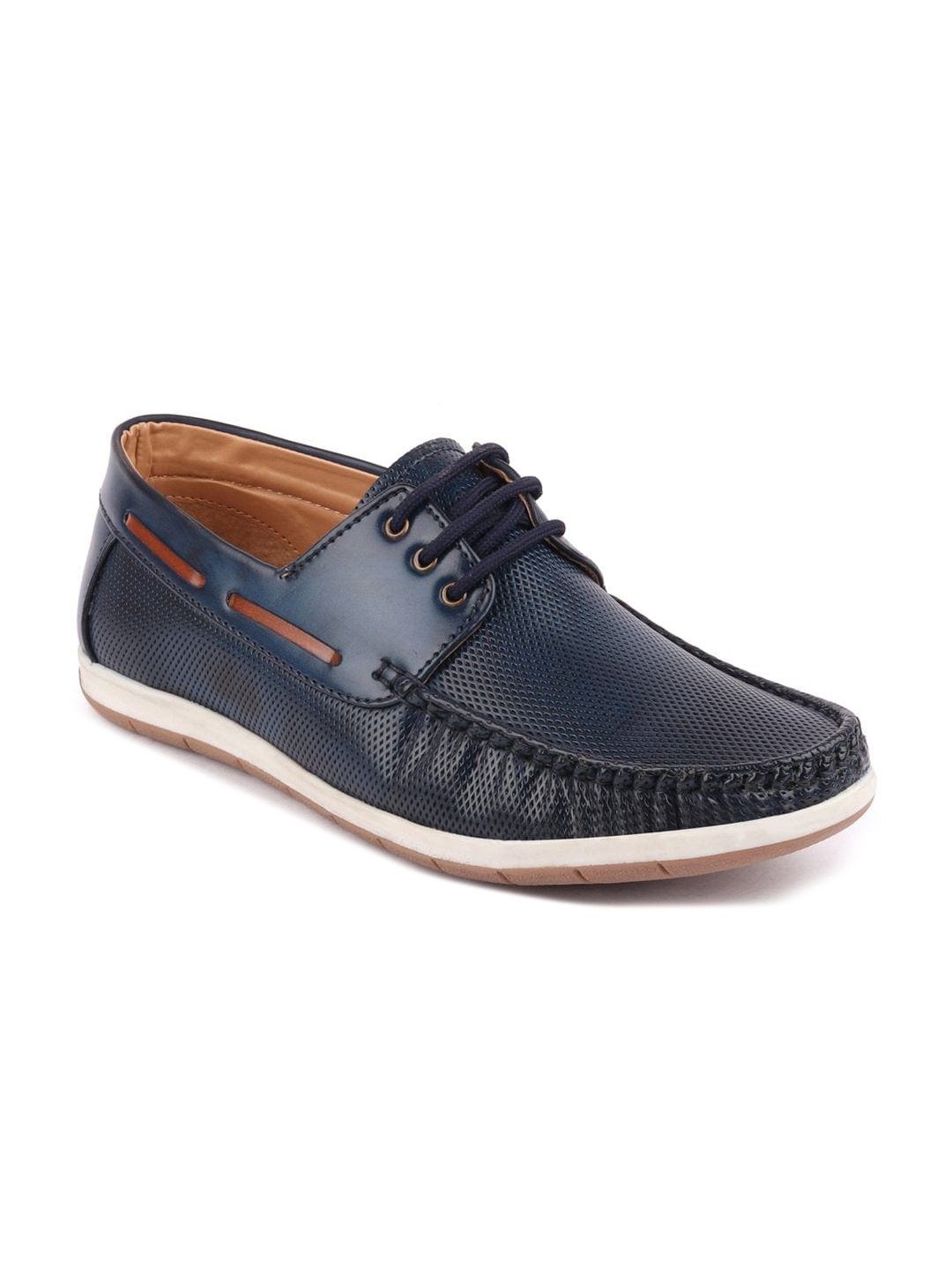 

FAUSTO Men Blue PU Boat Shoes