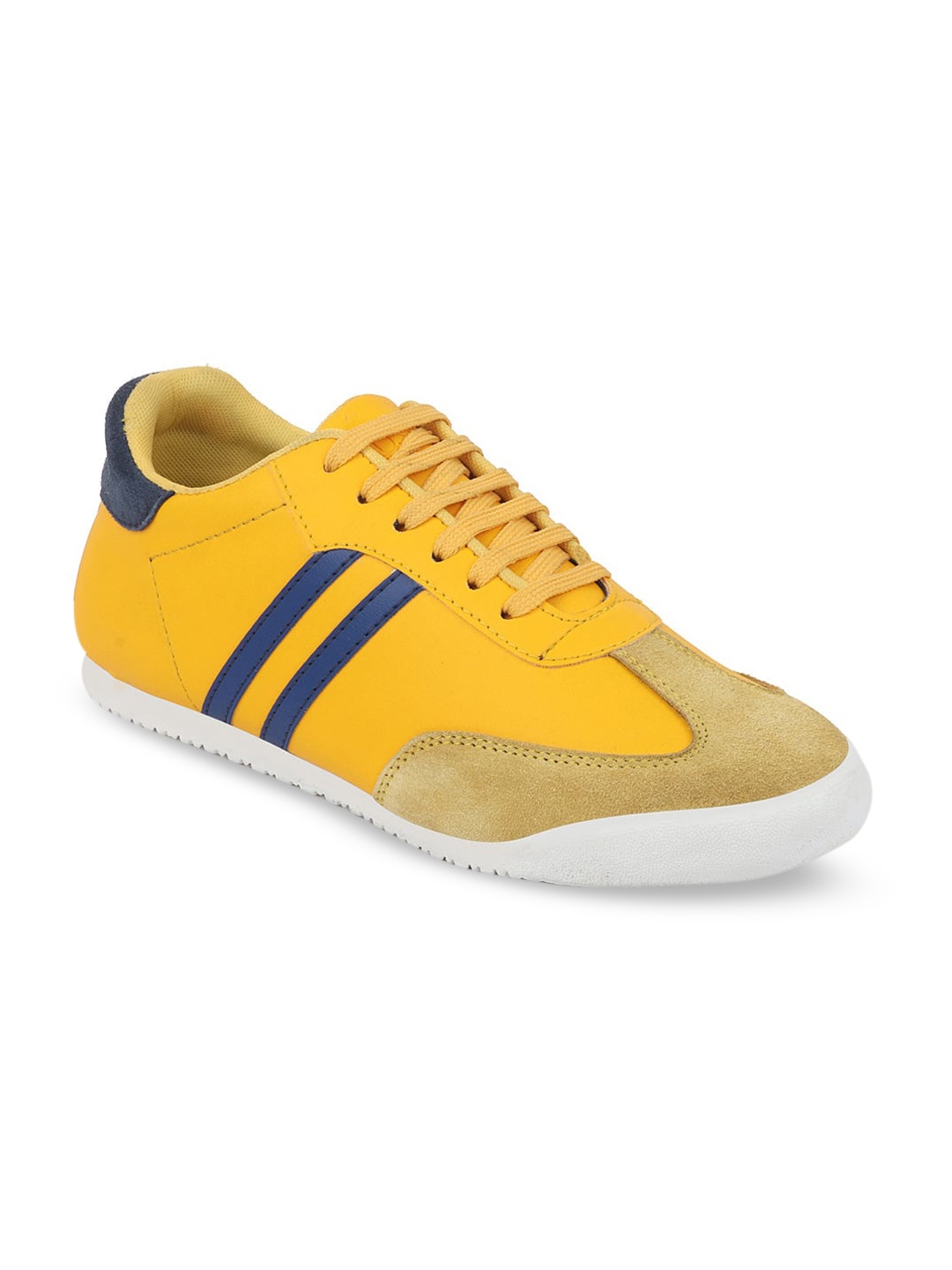 

FAUSTO Men Yellow Colourblocked PU Sneakers