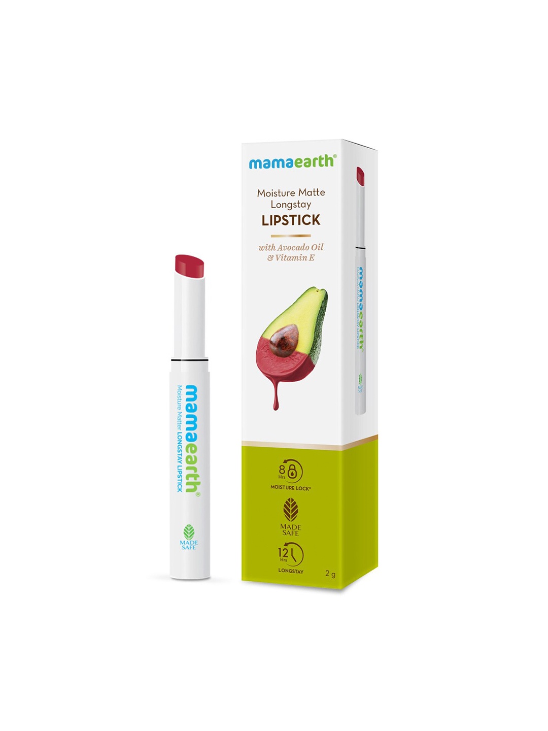 

Mamaearth Moisture Matte 12Hr Longstay Lipstick with Avocado & Vitamin E - Cherry Punch 11, Red