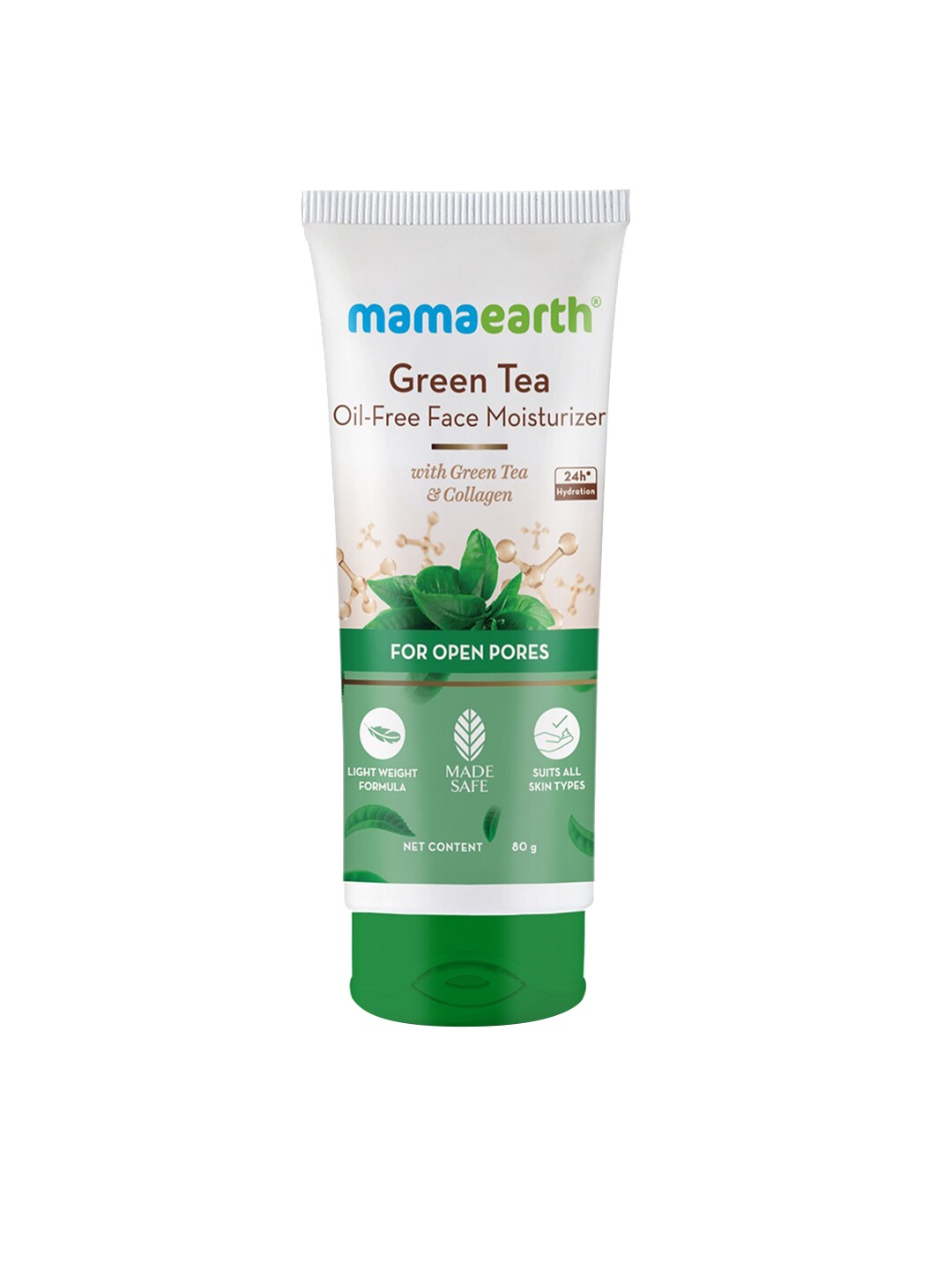 

Mamaearth Green Tea Oil-Free Face Moisturizer with Collagen - 80 g, White