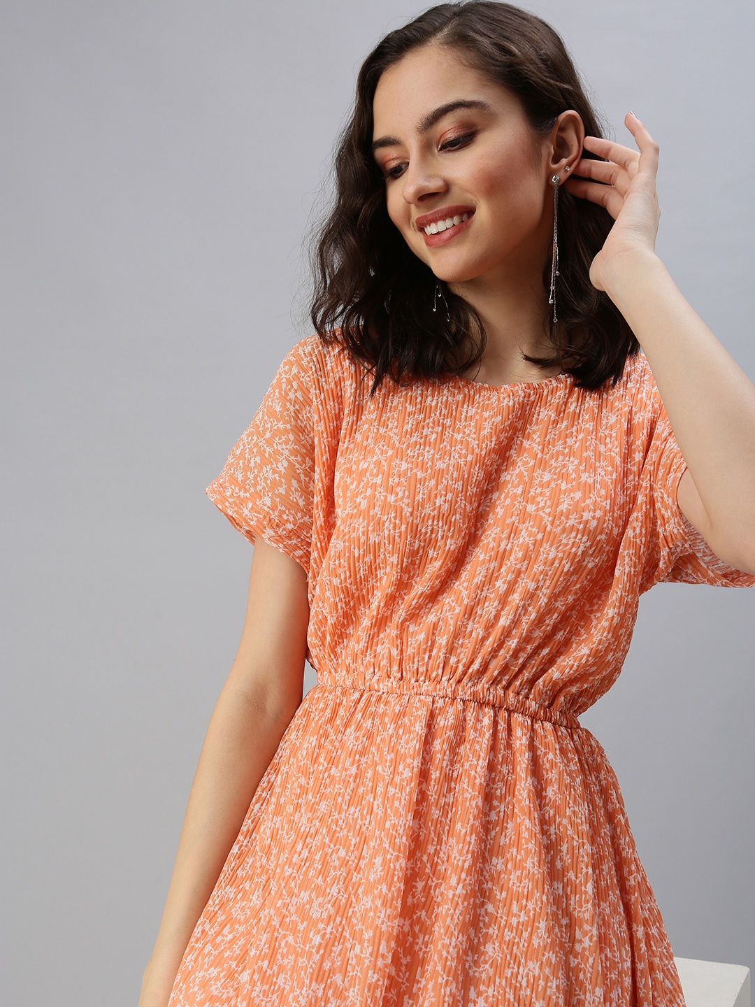 

SHOWOFF Women Peach-Coloured Floral Dress