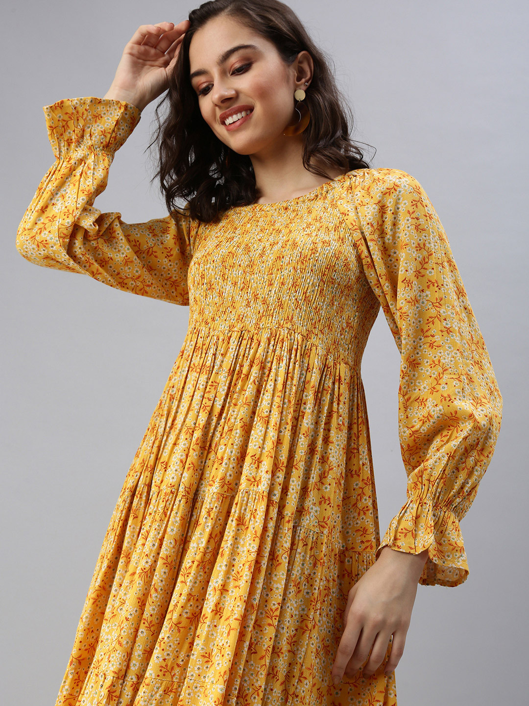 

SHOWOFF Yellow Floral Maxi Dress