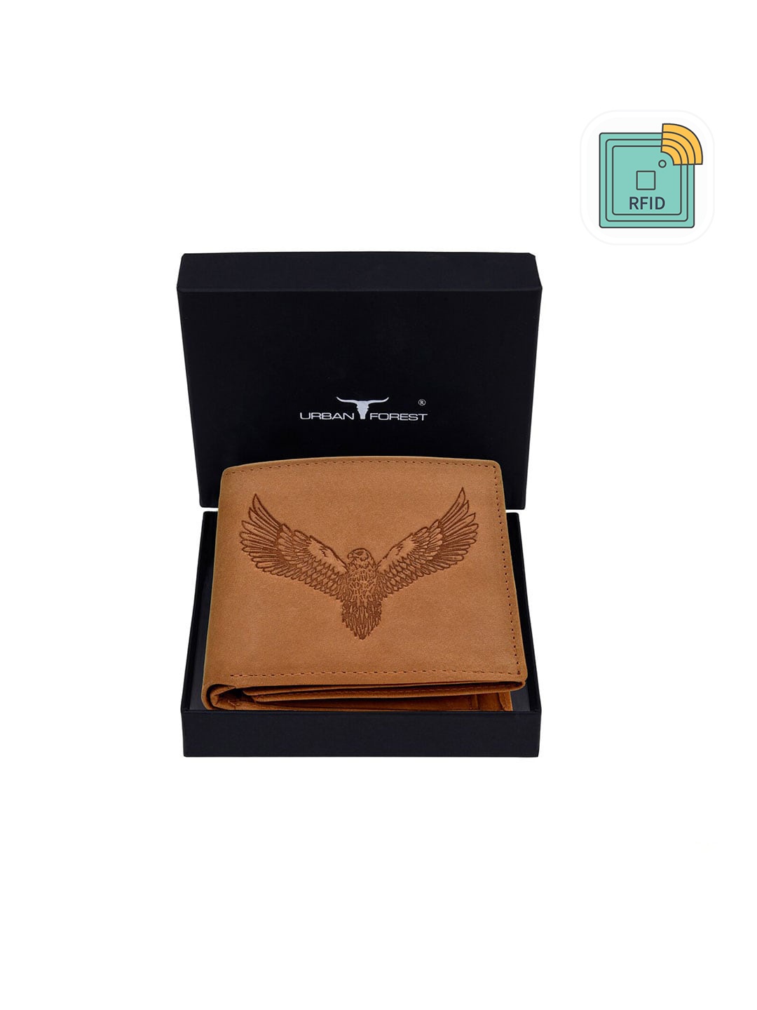 

URBAN FOREST Men Tan Leather Two Fold Wallet