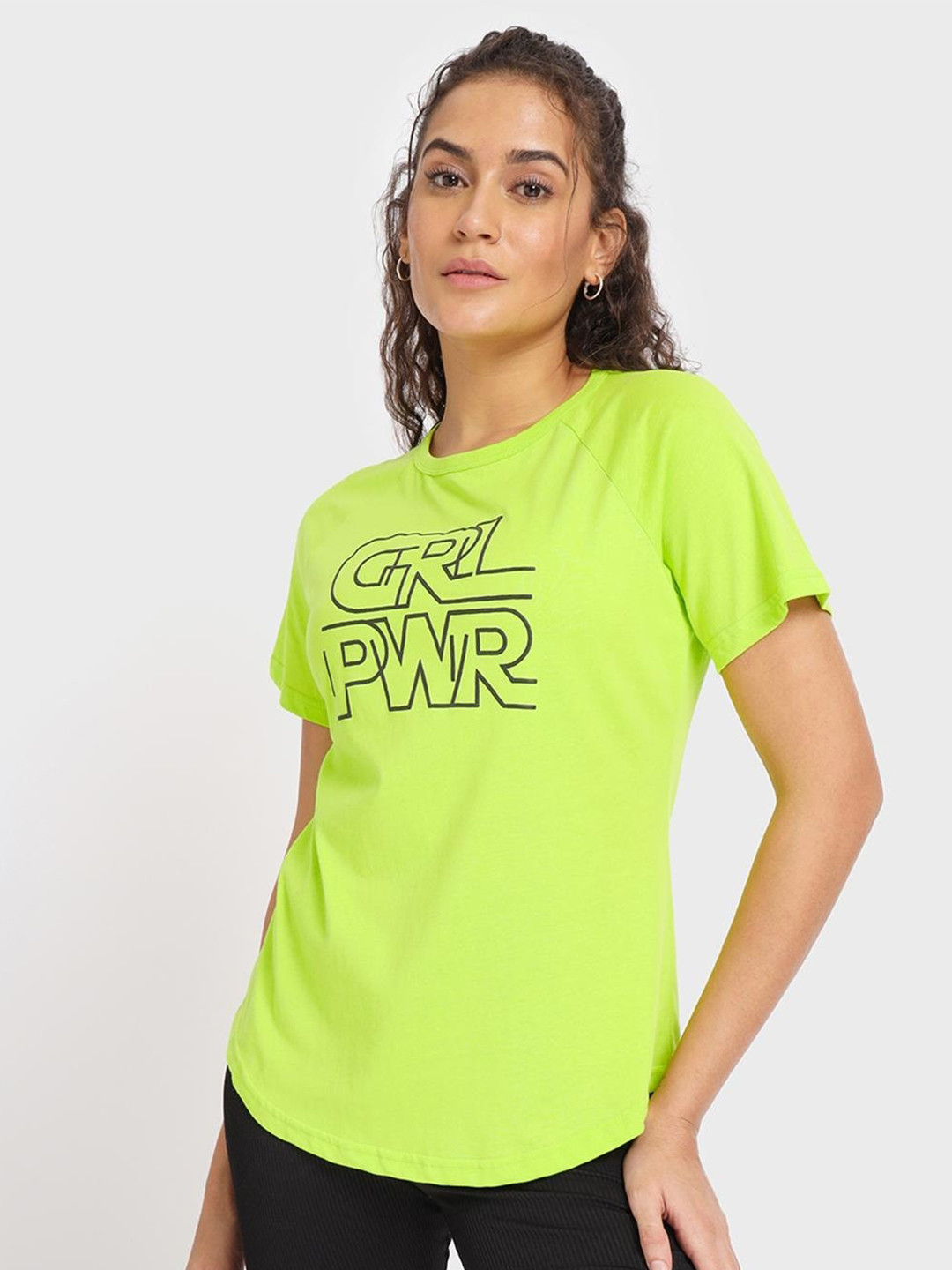 

Bewakoof Women Green Typography Printed Applique T-shirt