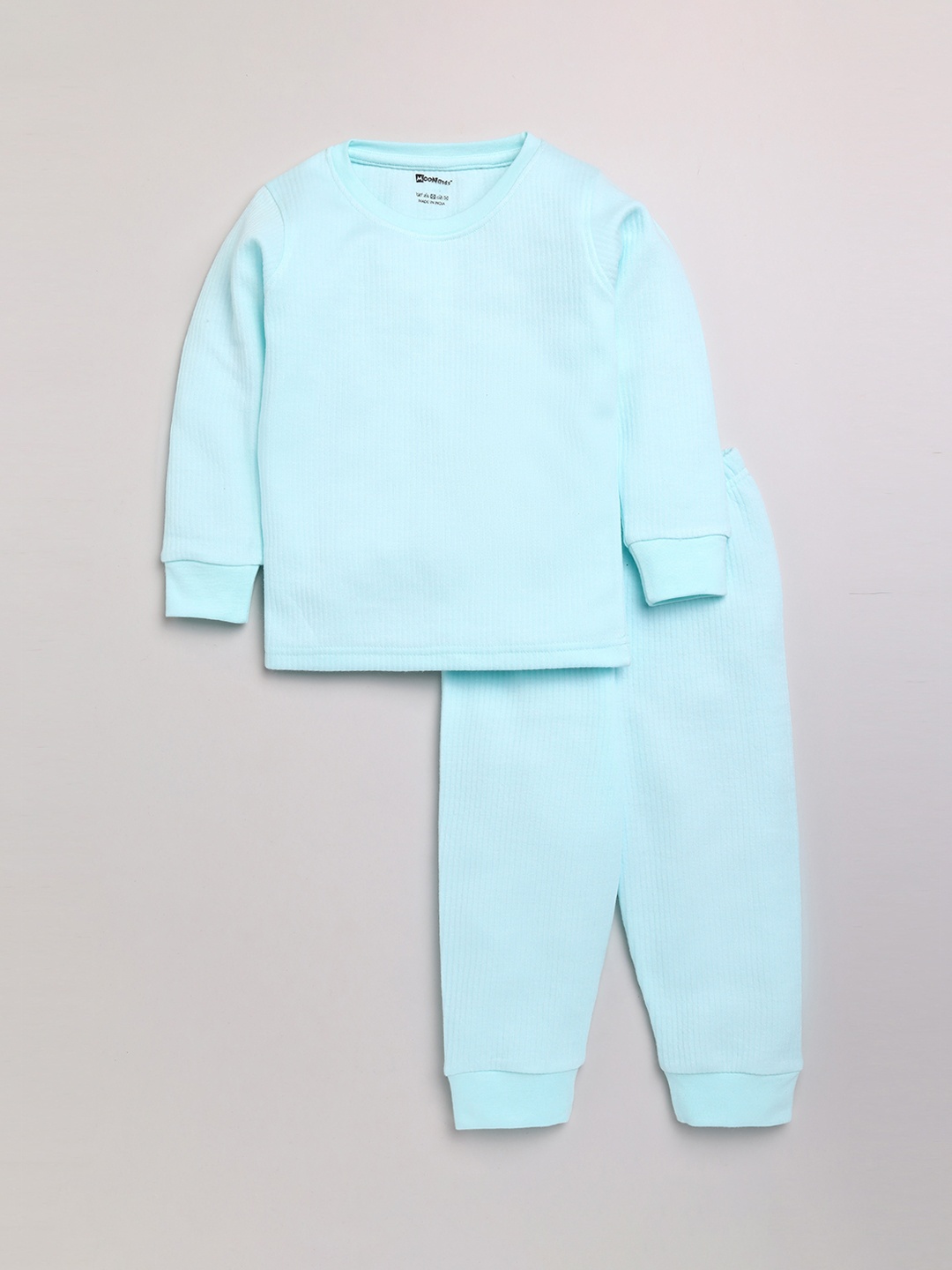 

MooNKids Boys Blue Self-Design Cotton Thermal Set