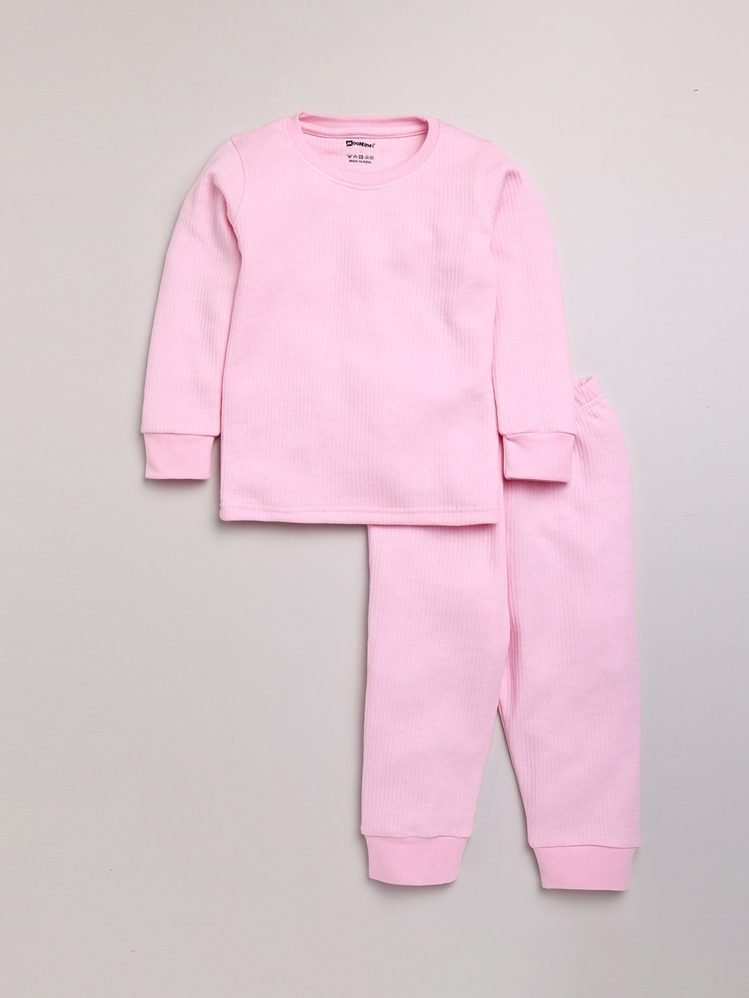 

MooNKids Cotton Blend Solid Thermal Sets For Kids, Pink