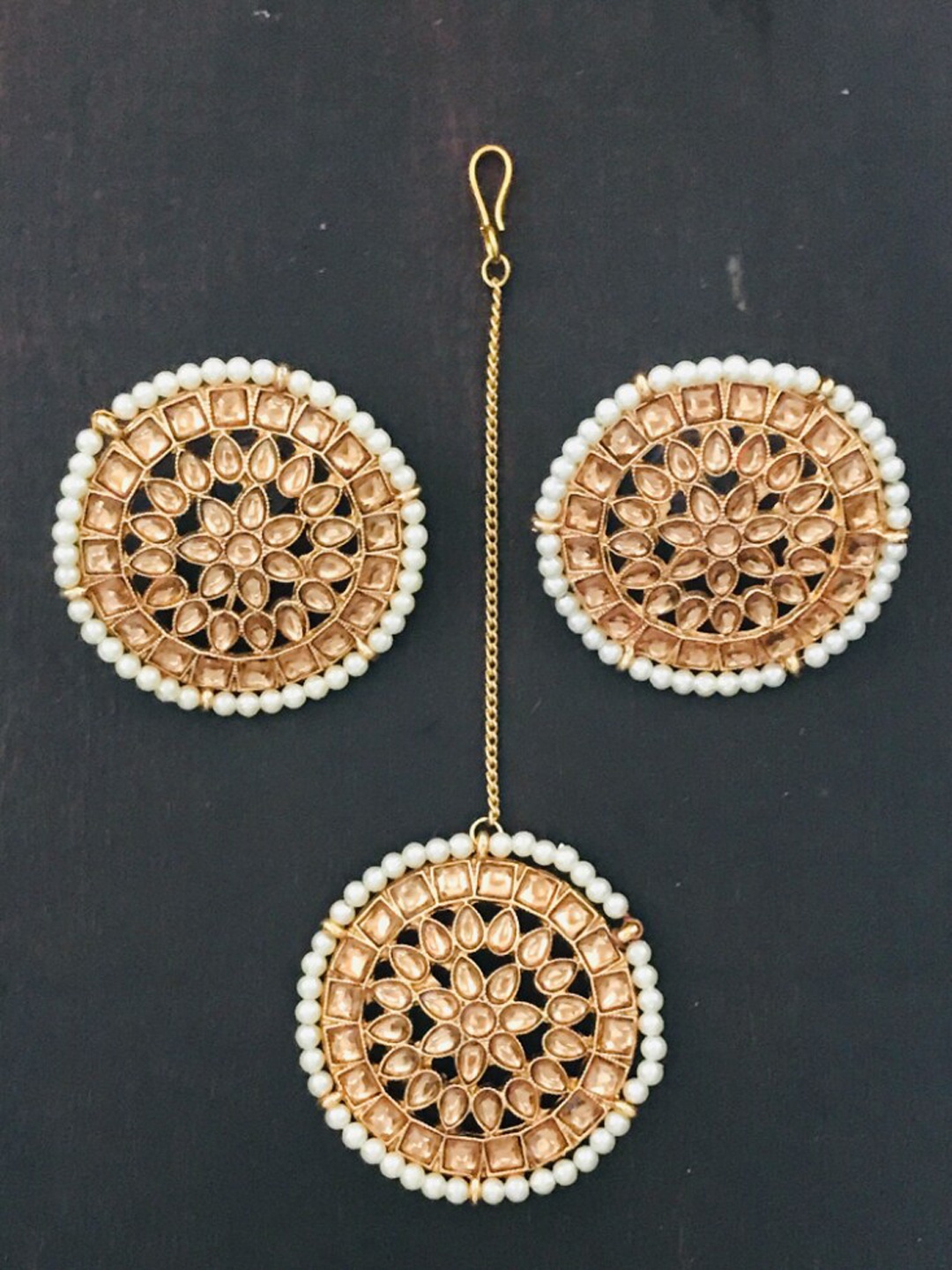 

The Opal Factory Women Gold-Plated Stone-Studded Jewellery Set