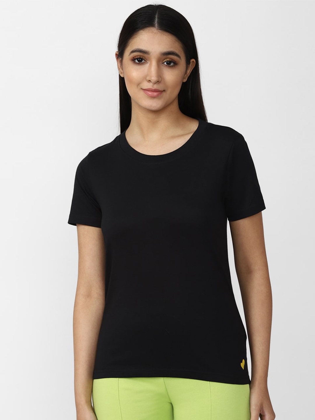 

FOREVER 21 Women Black Regular Cotton Top