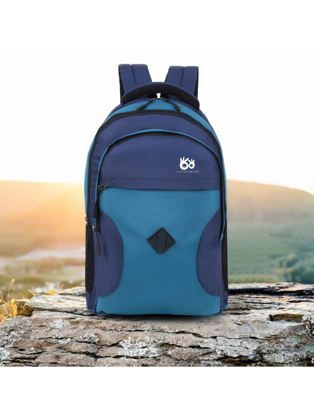 

LOOKMUSTER Unisex Blue Colourblocked Backpack