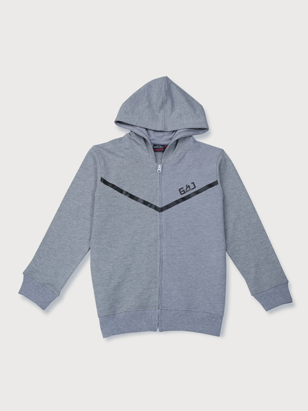 

Gini and Jony Boys Grey Fleece Full Sleeves Open Front Jacket