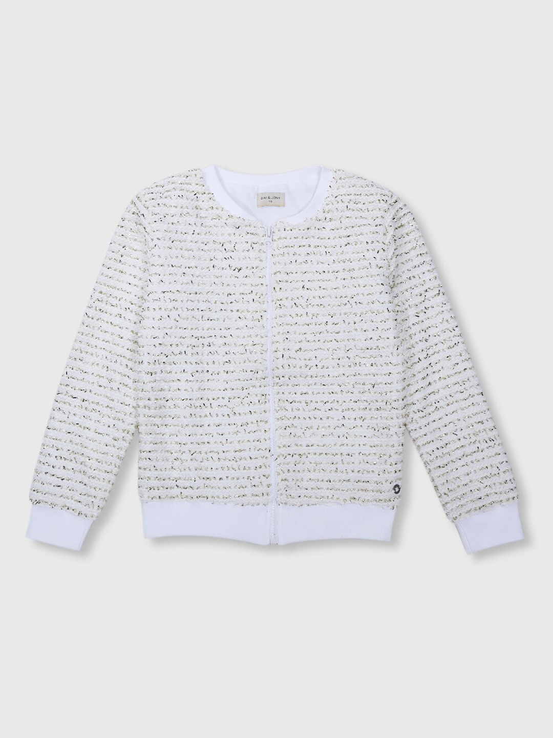 

Gini and Jony Girls White Full Sleeves Tailored Jacket