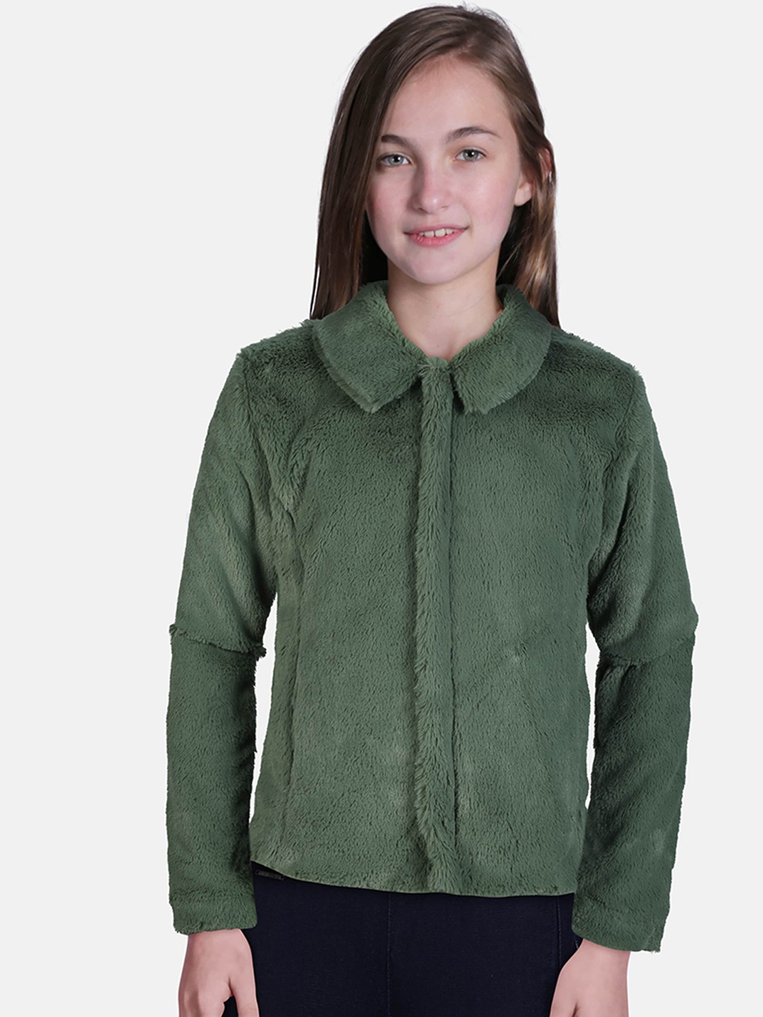 

Gini and Jony Girls Green Fleece Tailored Jacket