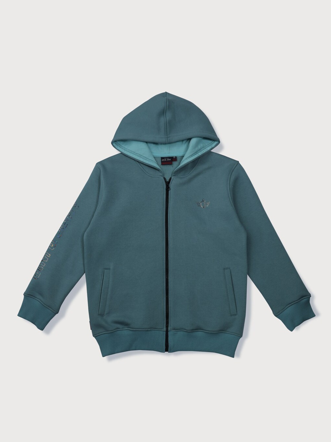 

Gini and Jony Boys Teal Full Sleeves Sporty Jacket