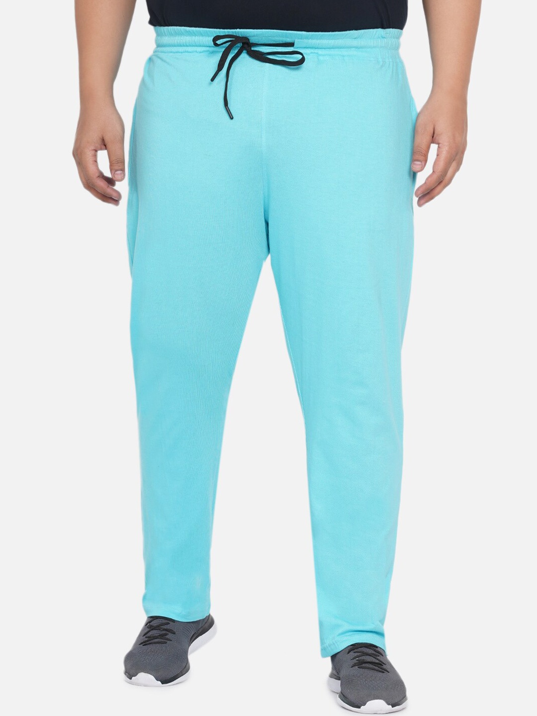 

Santonio Men Plus Size Blue Solid Cotton Track Pants