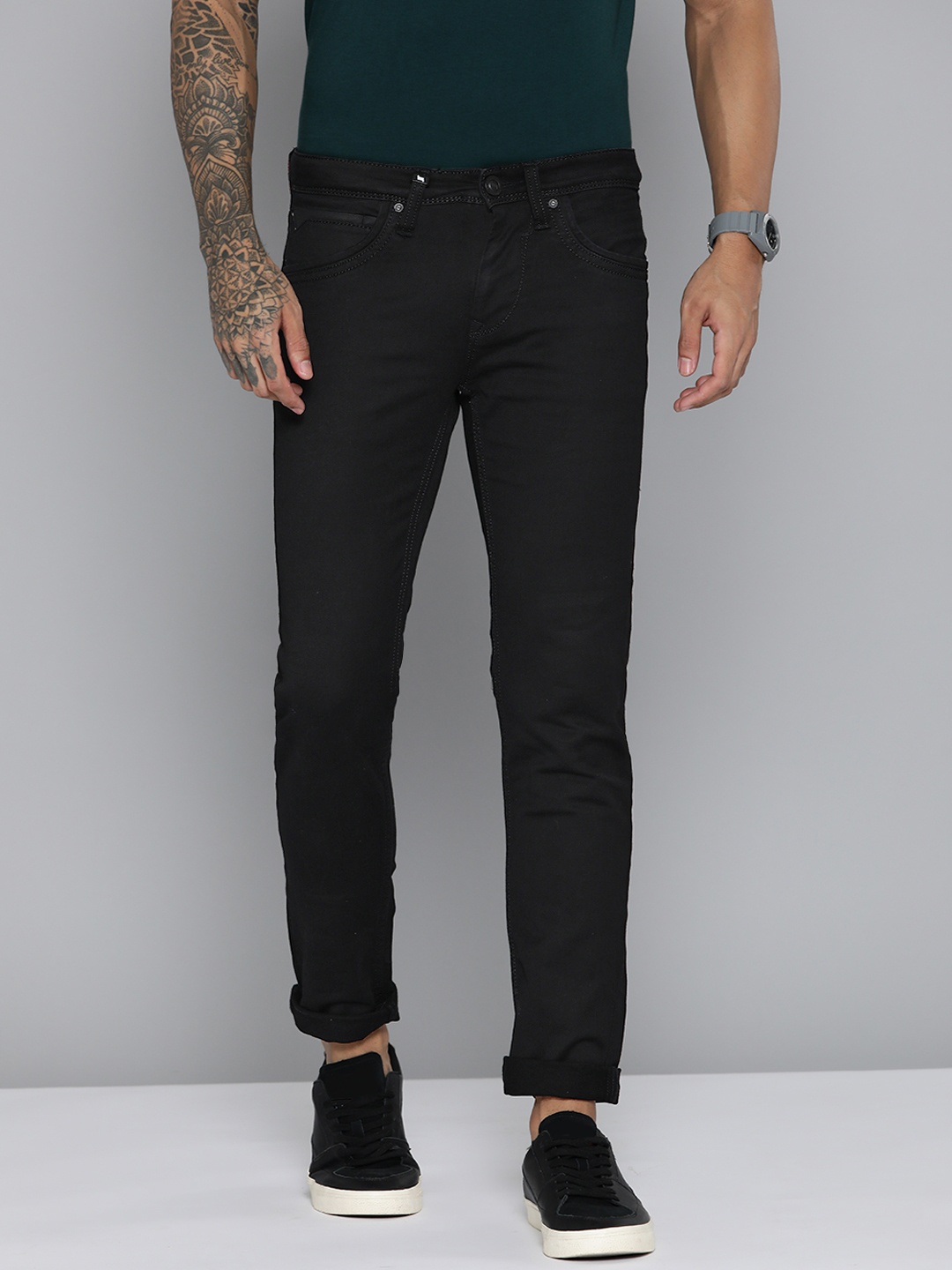 

Lawman pg3 Men Slim Fit Stretchable Jeans, Black