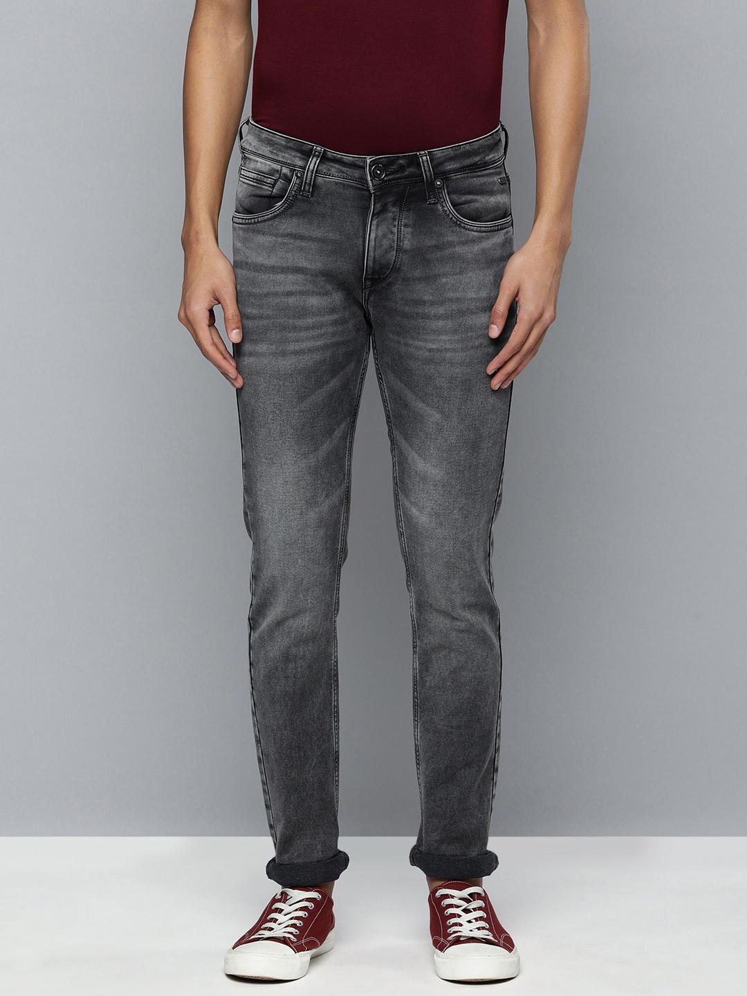 

Lawman pg3 Men Charcoal Skinny Fit Heavy Fade Stretchable Jeans