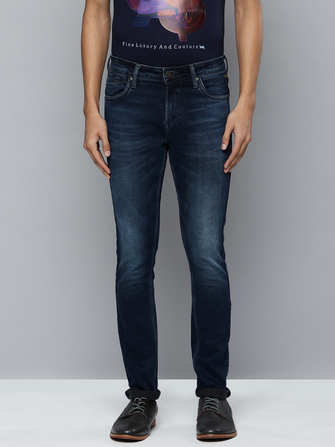 

Lawman pg3 Men Blue Skinny Fit Heavy Fade Stretchable Jeans