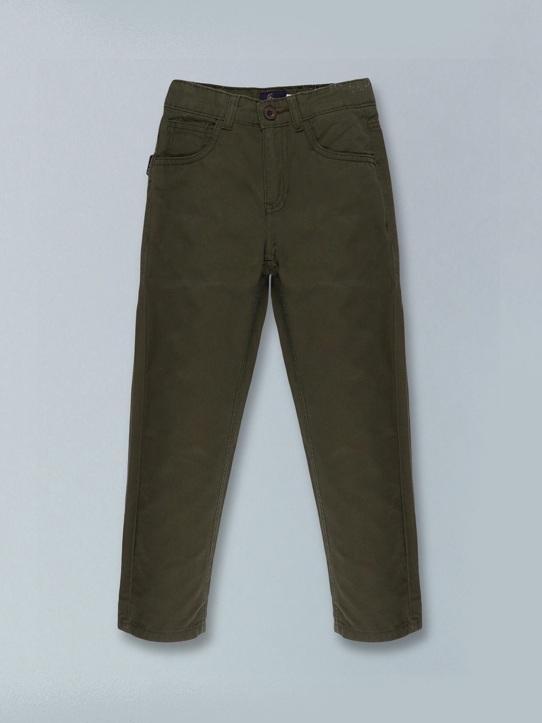 

KiddoPanti Boys Olive Green Solid Casual Trousers