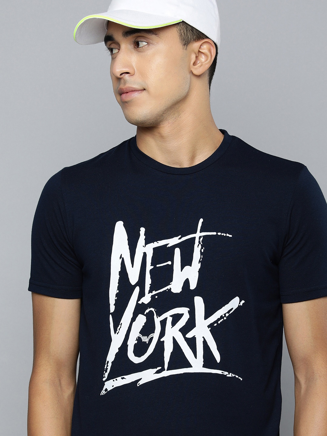

Lawman pg3 Men Navy Blue Typography Printed Slim Fit T-shirt