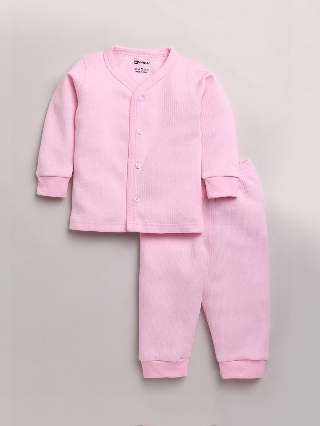 

MooNKids Boys Pink Solid Thermal Set