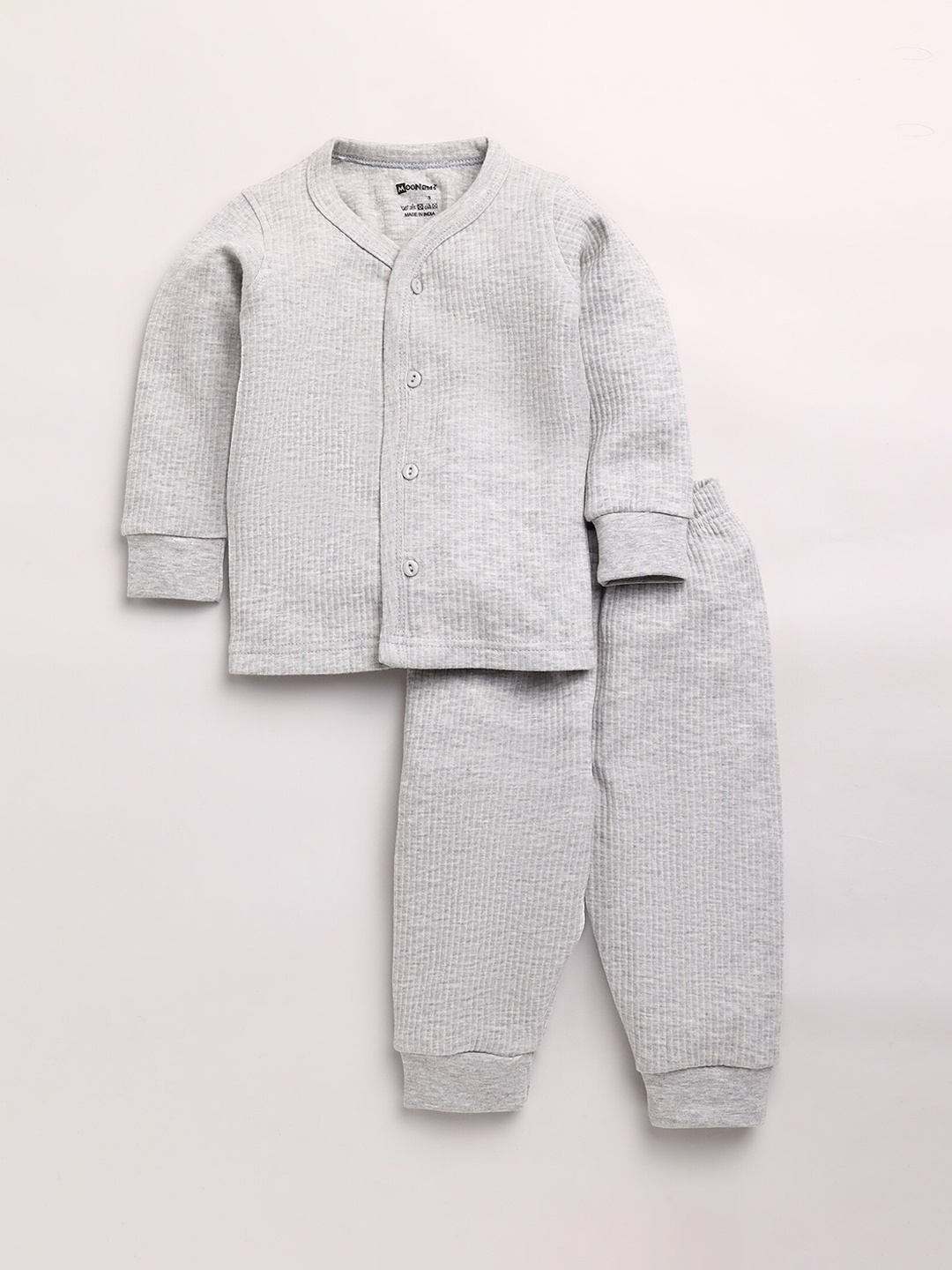 

MooNKids Infant Boys Grey Solid Thermal Set