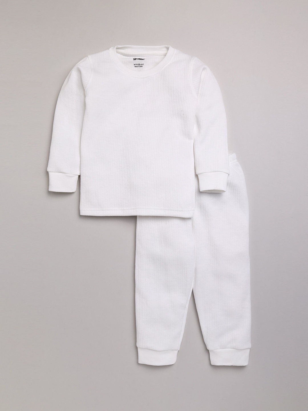 

MooNKids Infant Boys Off White Solid Thermal Set