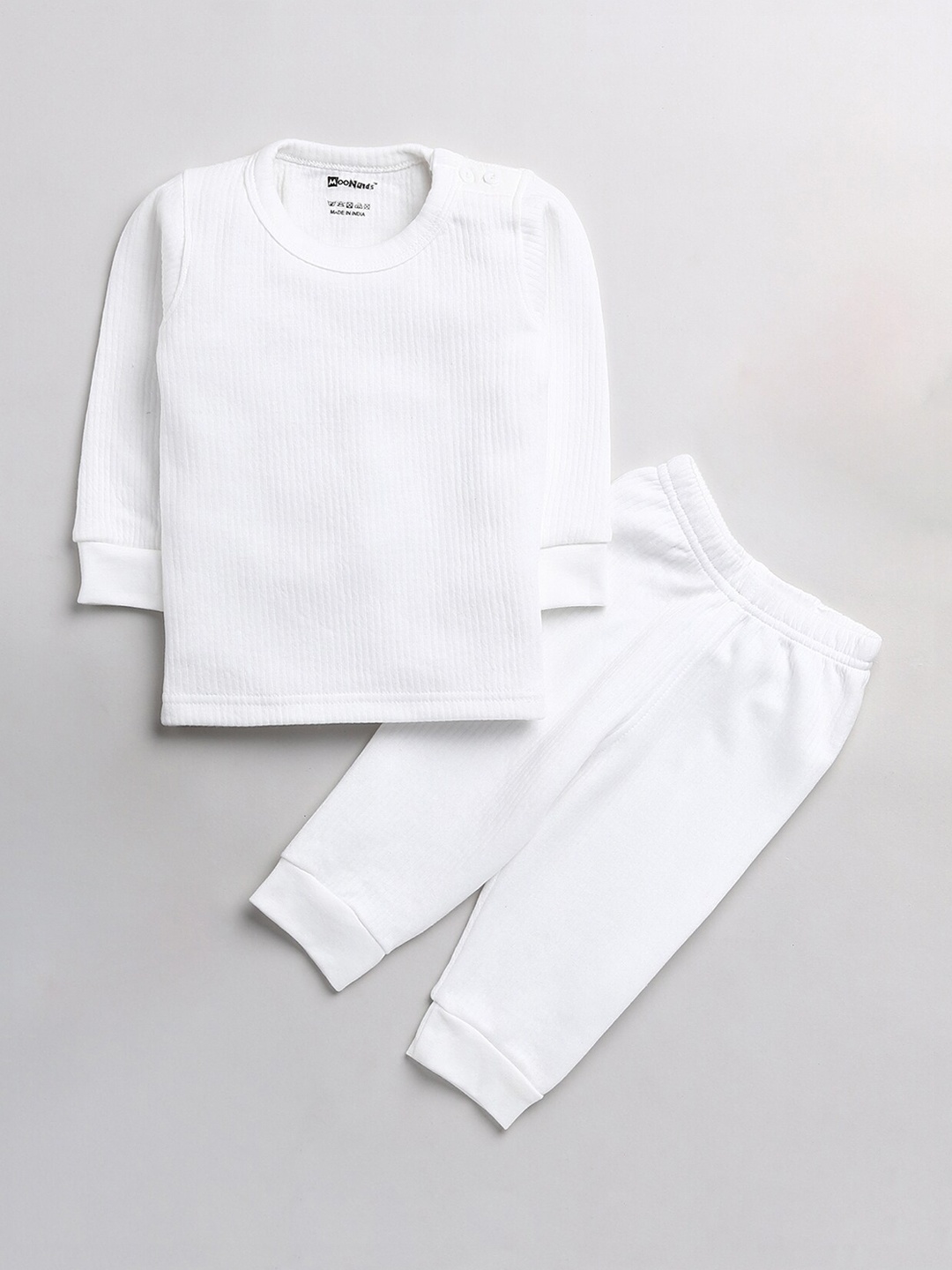 

MooNKids Infant Boys Off White Solid Thermal Set