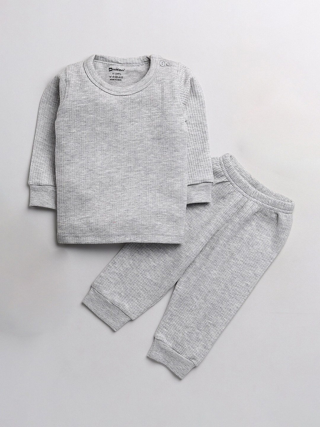 

MooNKids Infant Boys Grey Solid Thermal Set