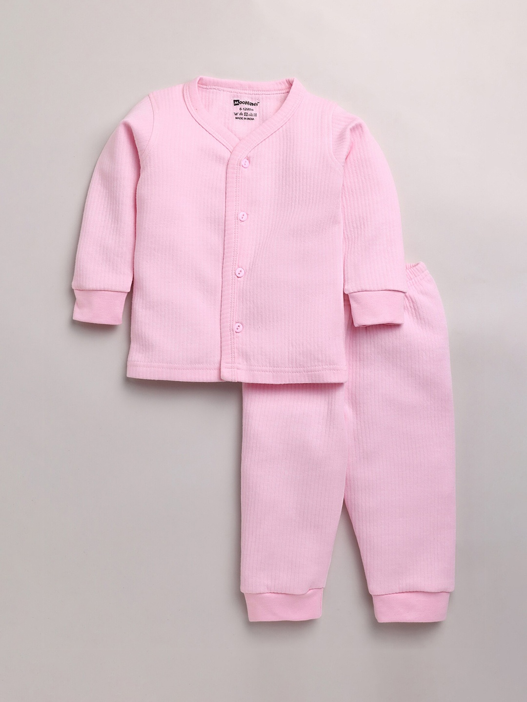 

MooNKids Boys Pink Solid Thermal Set