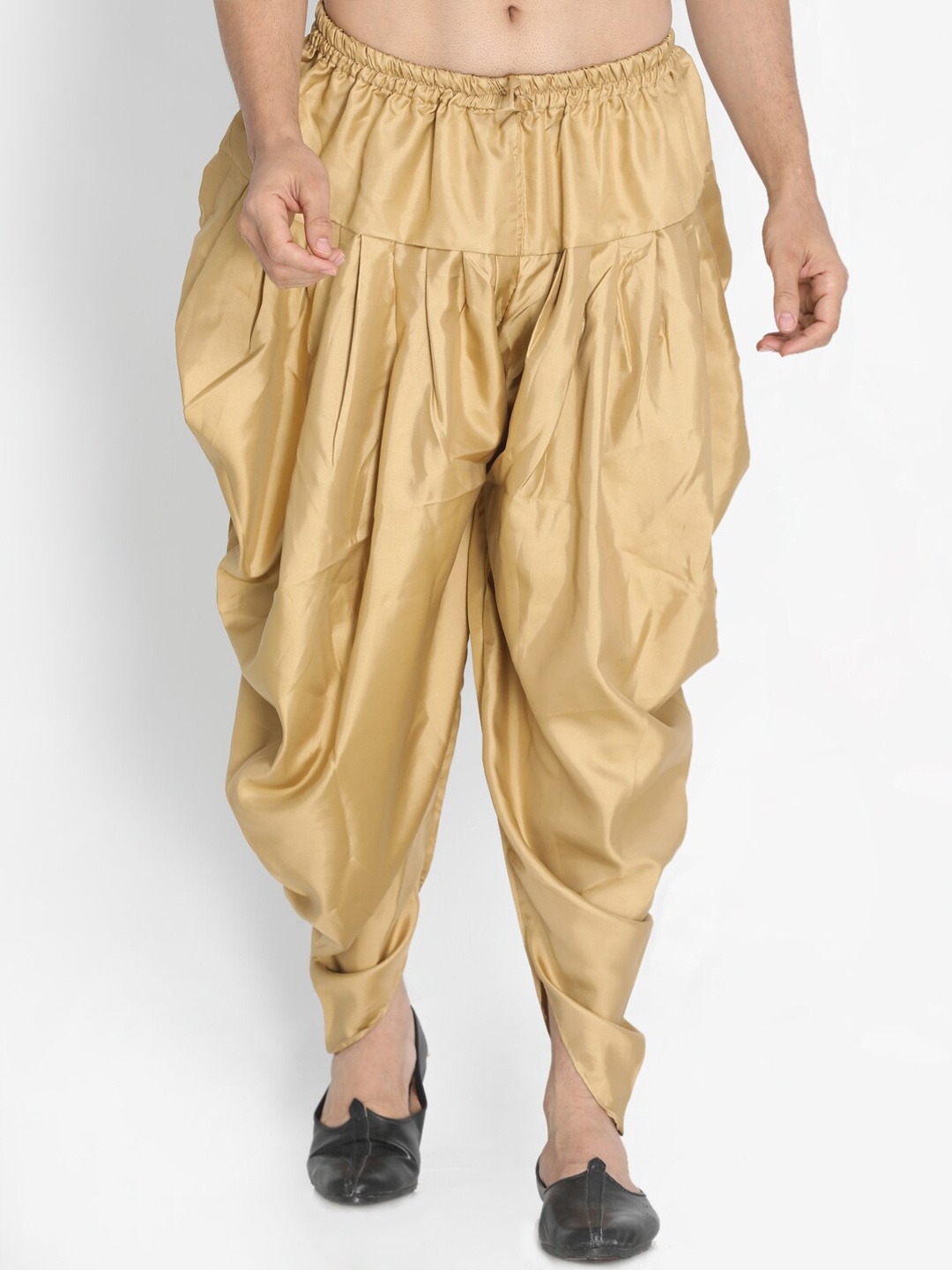 

VASTRAMAY Men Rose Gold Solid Cowl Dhoti Pant