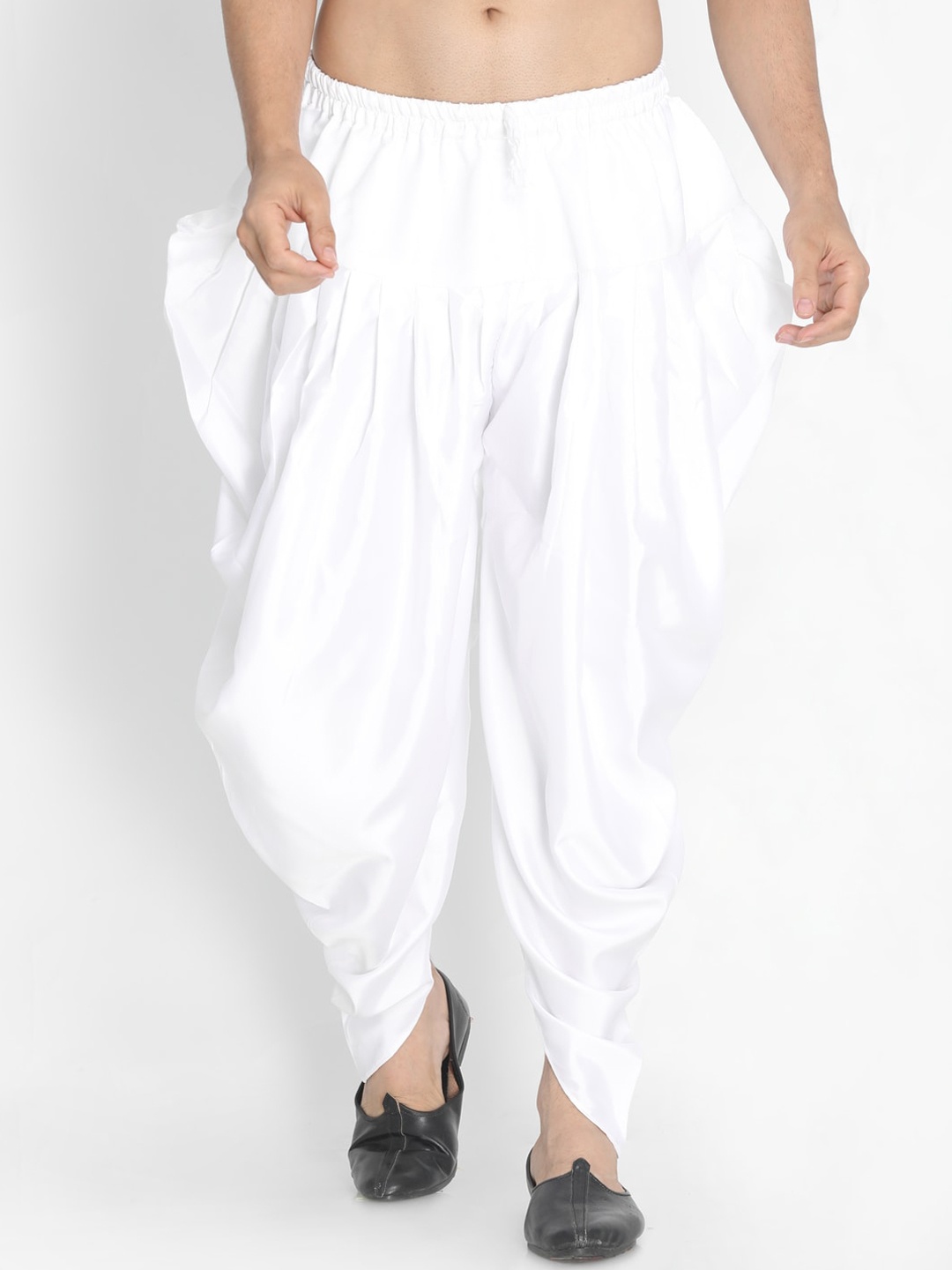 

VASTRAMAY Men White Solid Cowl Dhoti Pants