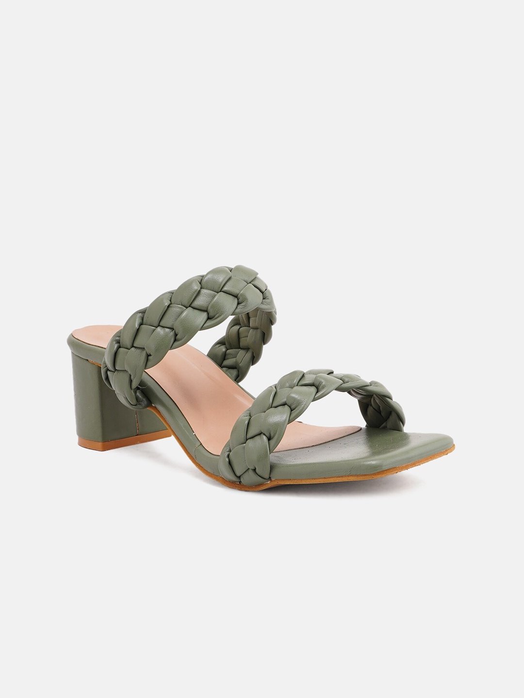 

SCENTRA Women Green Party Block Heels Sandals