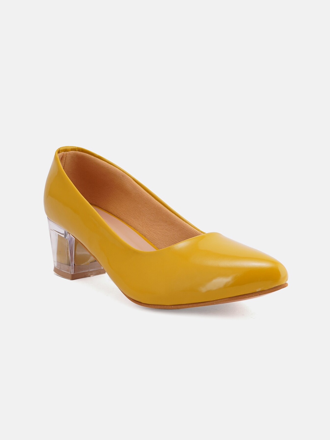 

SCENTRA Women Mustard Party Block Pumps