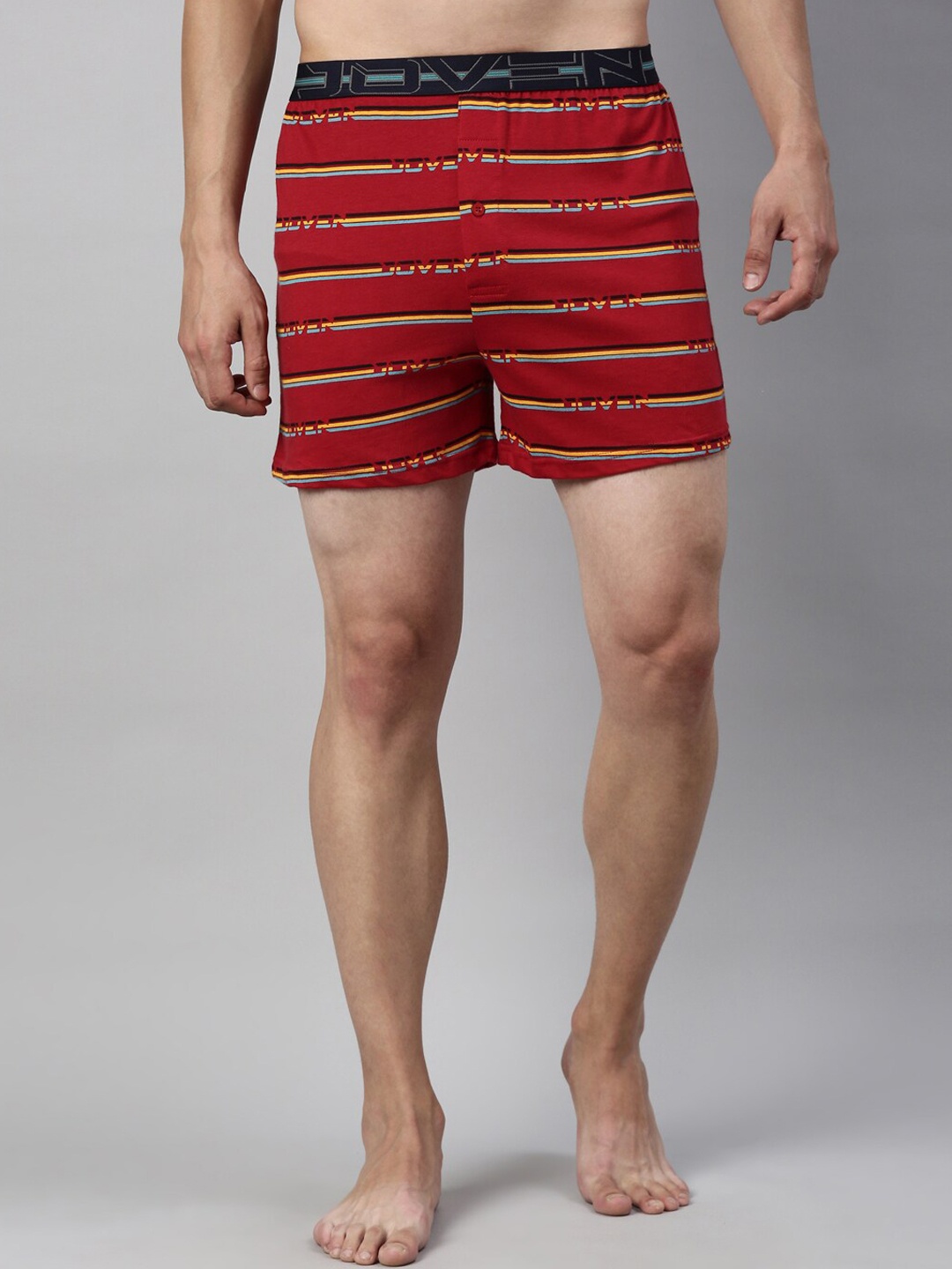 

Joven Men Red Striped Pure Cotton Boxers