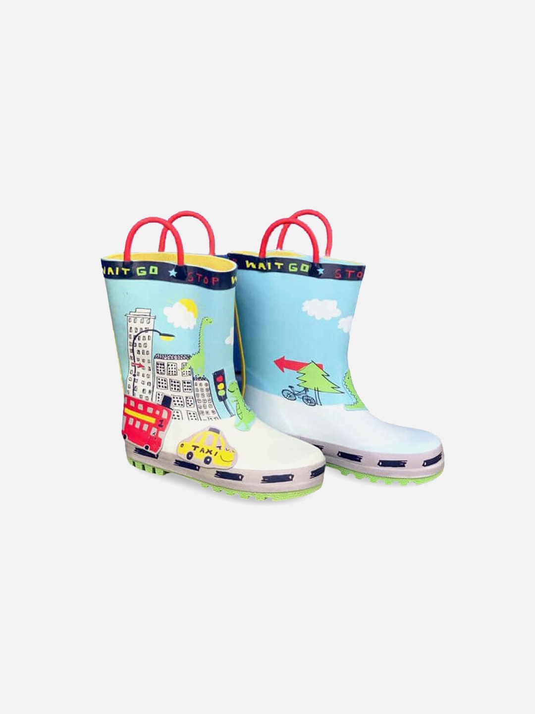 

Little Surprise Box LLP Kids Blue Printed Non-Slip Rain Boots