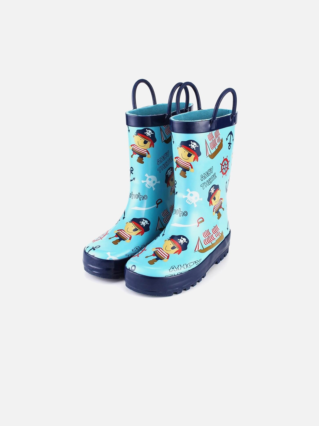 

Little Surprise Box LLP Kids Blue Printed High-Top Gum Rain Boots