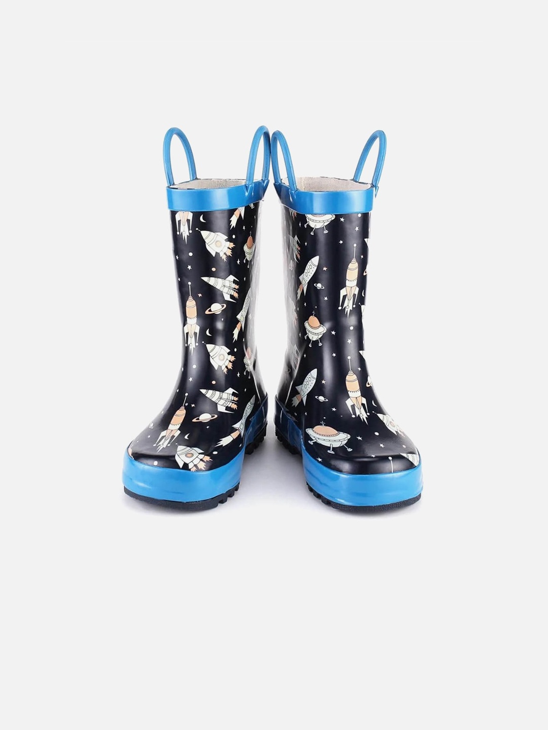 

Little Surprise Box LLP Kids Blue Astronaut Print Mid-Top Gum Rain Boots